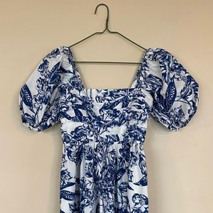 Emerson Poplin Puff Sleeve Midi Dress